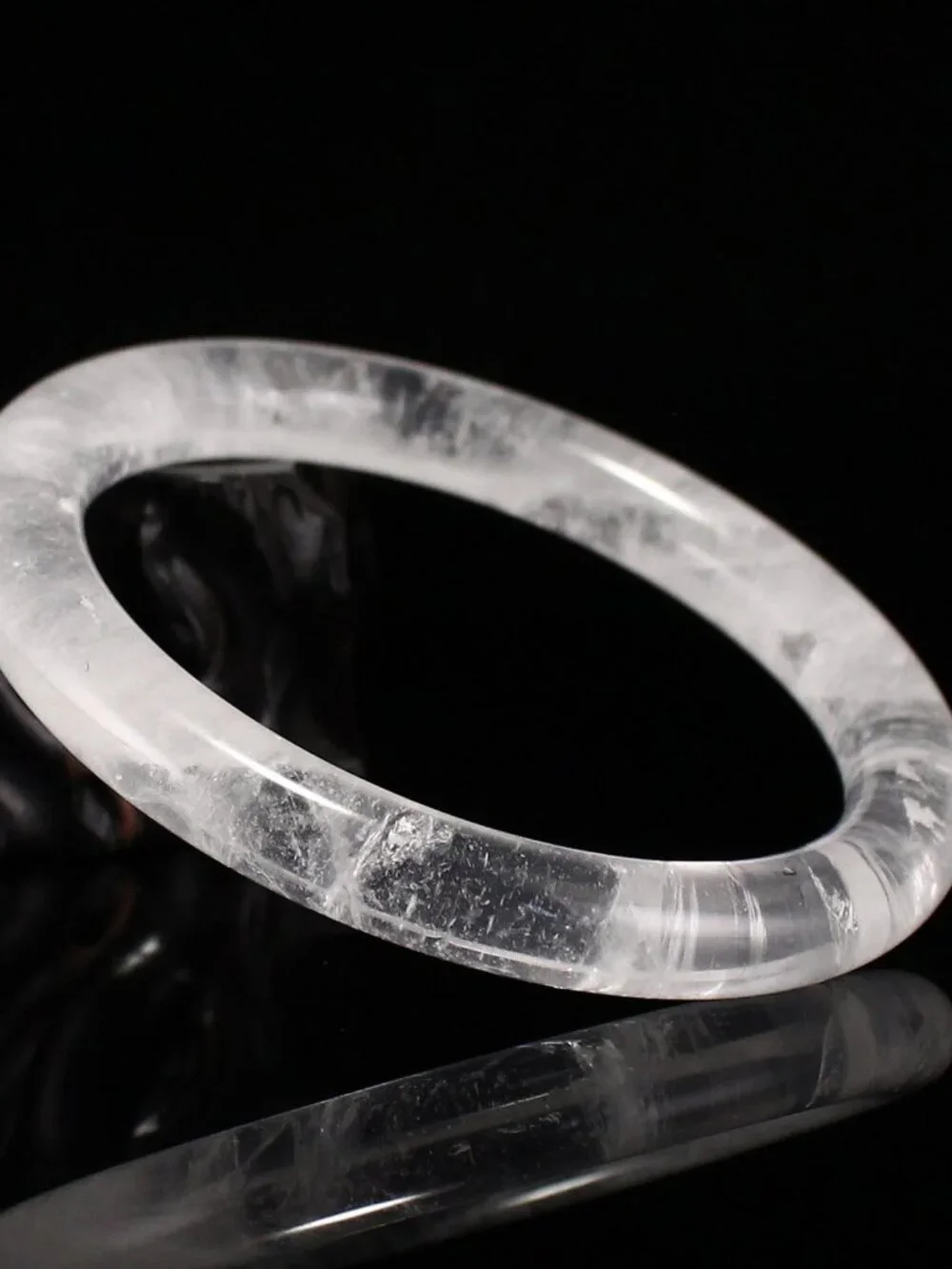 Natural Clear Quartz Bangle Bracelet 41.23g 61mm ID White Rock Crystal Certified